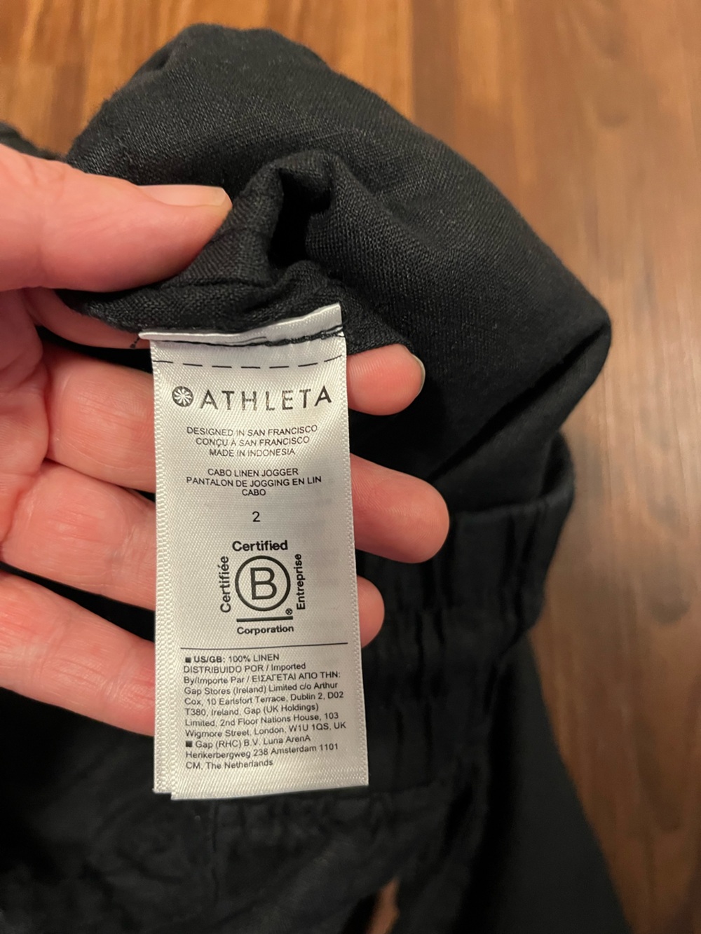 NWT Athleta Cabo Linen Jogger, Black, Size 2 - Picture 10 of 12